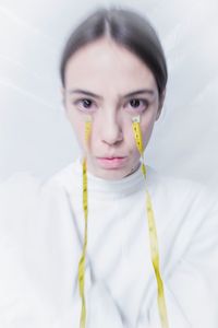 Close-up portrait of a young woman