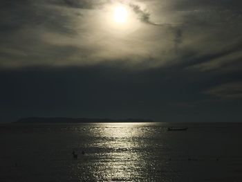 Scenic view of sea against sky at sunset