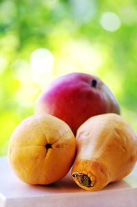 Close-up of fruits on table