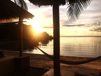 Scenic view of sea during sunset