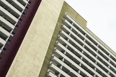 Low angle view of modern building against clear sky