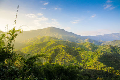 Scenic view of mountains against sky