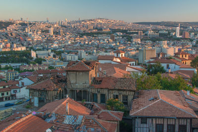 High angle view of ankara against sky