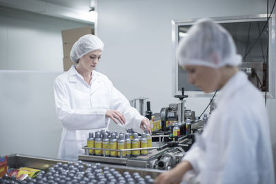 Staff working in medical factory