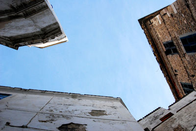 Low angle view of residential building against clear sky