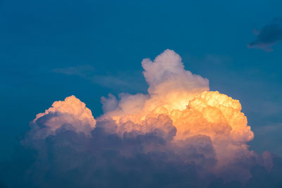 Low angle view of clouds in sky at sunset