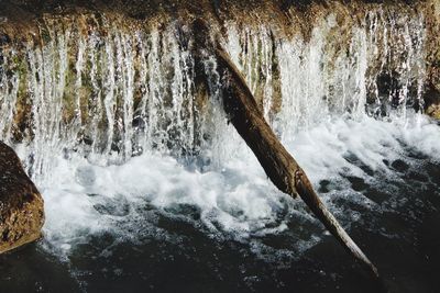 High angle view of waves in sea