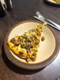 Close-up of food in plate on table