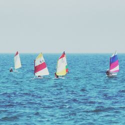 Boat sailing in sea