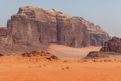 View of rock formation in desert against sky