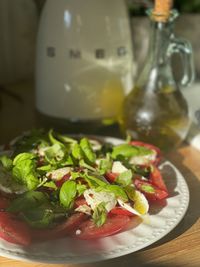 Close-up of food in plate on table