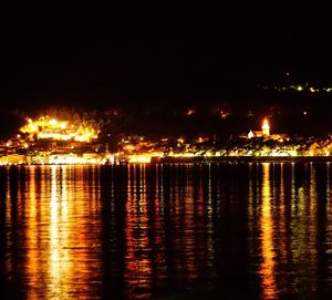 Illuminated city at night