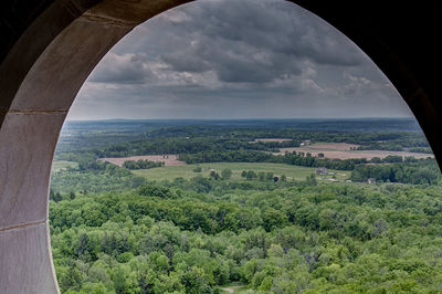 High angle view of landscape against sky