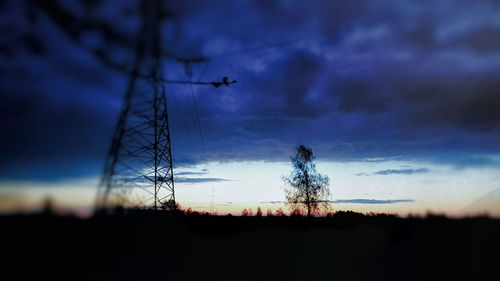 Silhouette of landscape at sunset