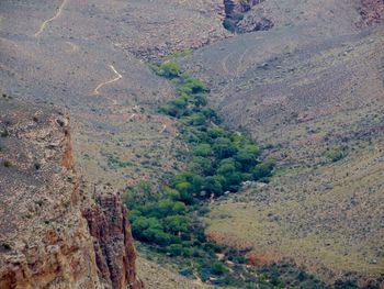 High angle view of land