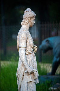 Close-up of angel statue in park