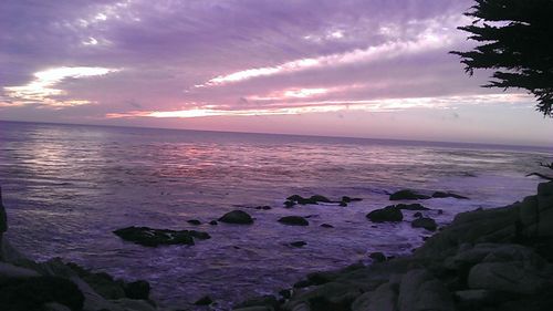 Scenic view of sea at sunset