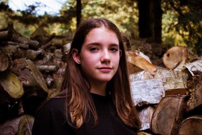 Portrait of a young woman in forest