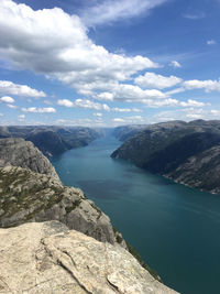 Scenic view of norwegian fjord