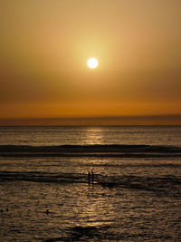 Beautiful orange sunset view over the atlantic ocean