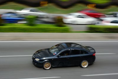 Car moving on road