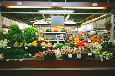 Vegetables for sale at market stall