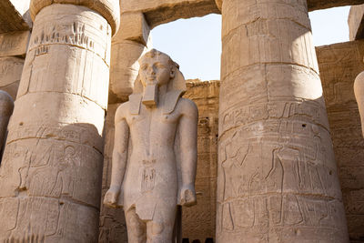 Egyptian statues and pillars. luxor, egypt.