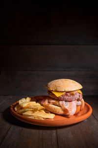 Close-up of food on table