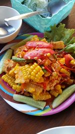 Close-up of meal served in plate