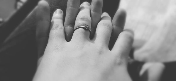 Close-up of woman hand