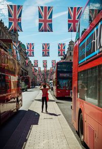 Man walking on street in city