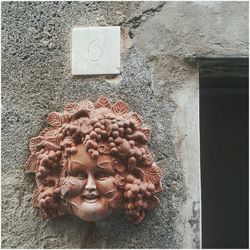 Close-up of carving on wall