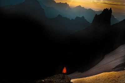 Scenic view of mountain range against sky