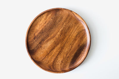 High angle view of bread against white background