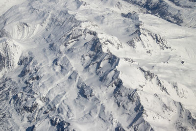 Aerial view of snowcapped mountains