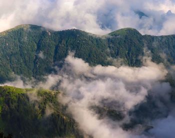 Panoramic view of mountains against sky