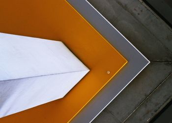 High angle view of yellow staircase