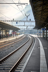 View of railroad station platform