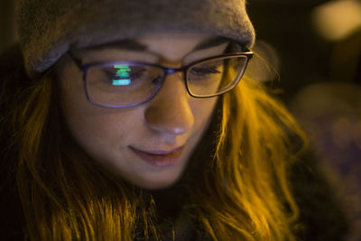 Close-up portrait of young woman