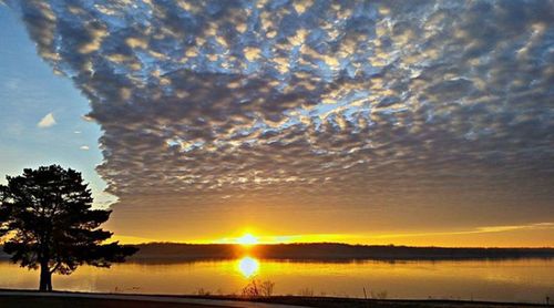 Scenic view of sunset over sea