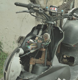 Motorcycle parked in parking lot