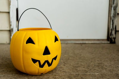 Close-up of pumpkin on table