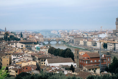 High angle view of city