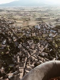 High angle view of buildings in city