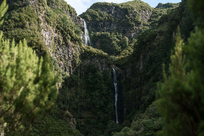 High angle view of waterfall