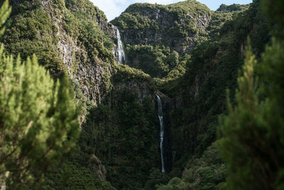 High angle view of waterfall