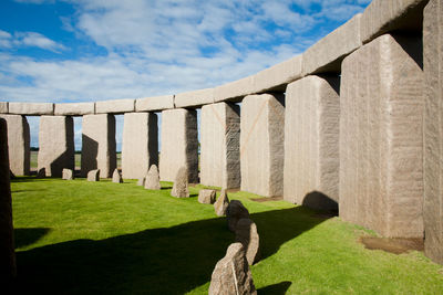 View of stone structure against sky