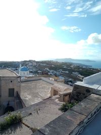 High angle view of townscape against sky