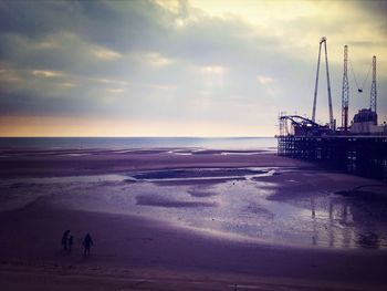 Scenic view of sea at sunset