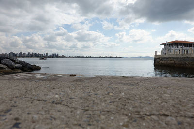 Scenic view of beach against sky